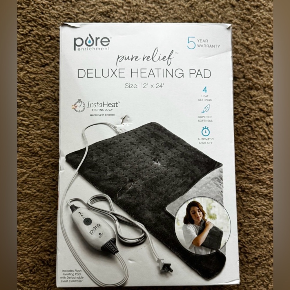 PureRelief Deluxe Heating Pad - Gray
